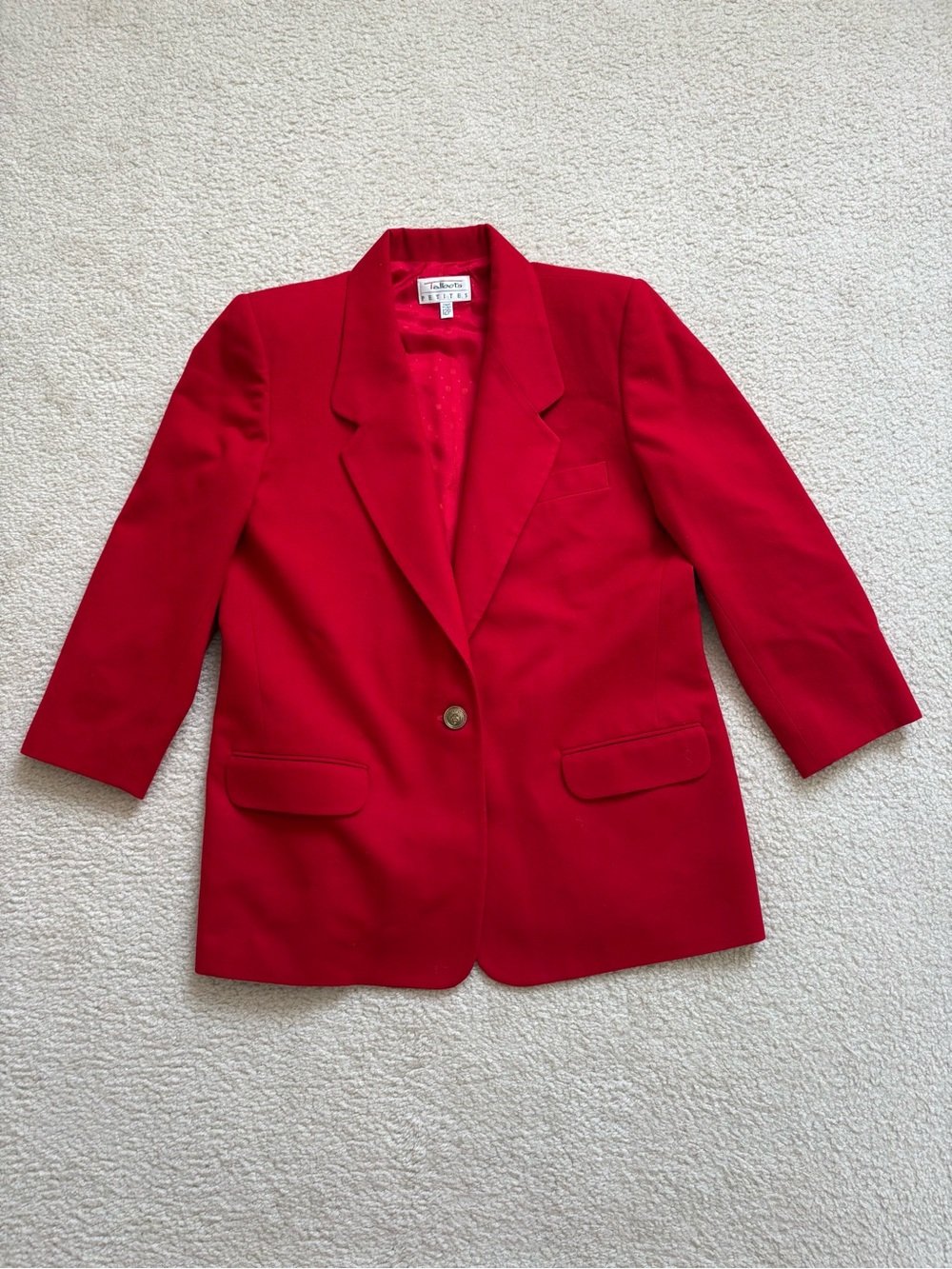 Vintage NWOT Talbots Petites worsted-wool red coat sz 12P made in USA elegant